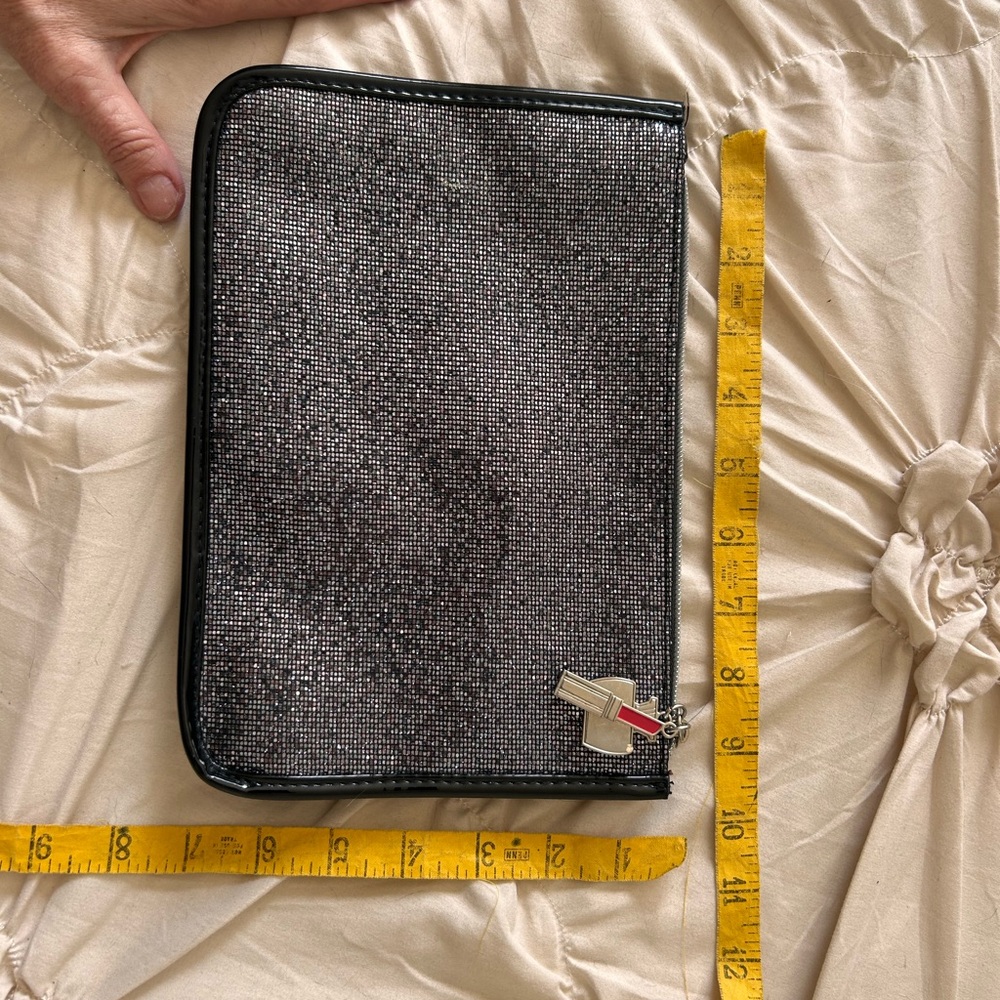 Sparkling Black Zip Clutch